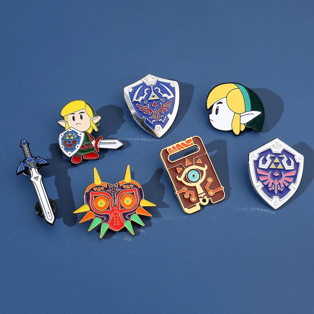 Classic Zelda Enamel Brooch Link Sword Lynel Shield Lapel Badge Pins - Gapo Goods - 