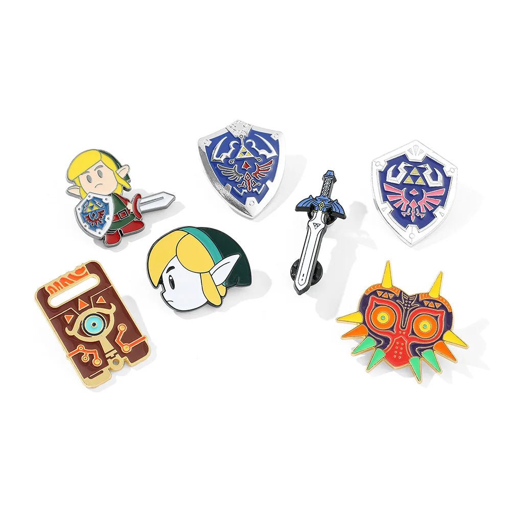 Classic Zelda Enamel Brooch Link Sword Lynel Shield Lapel Badge Pins - Gapo Goods - 