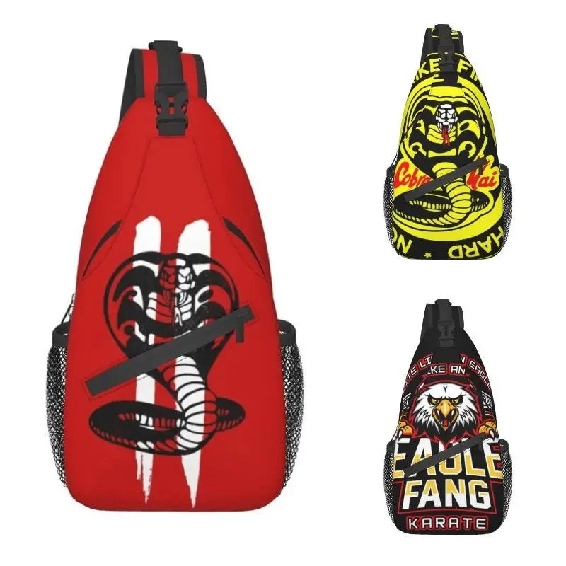 Cobra Kai Sling Crossbody Backpack Men Custom The Karate Kid Shoulder Chest Bag for Traveling Daypack - Gapo Goods - 