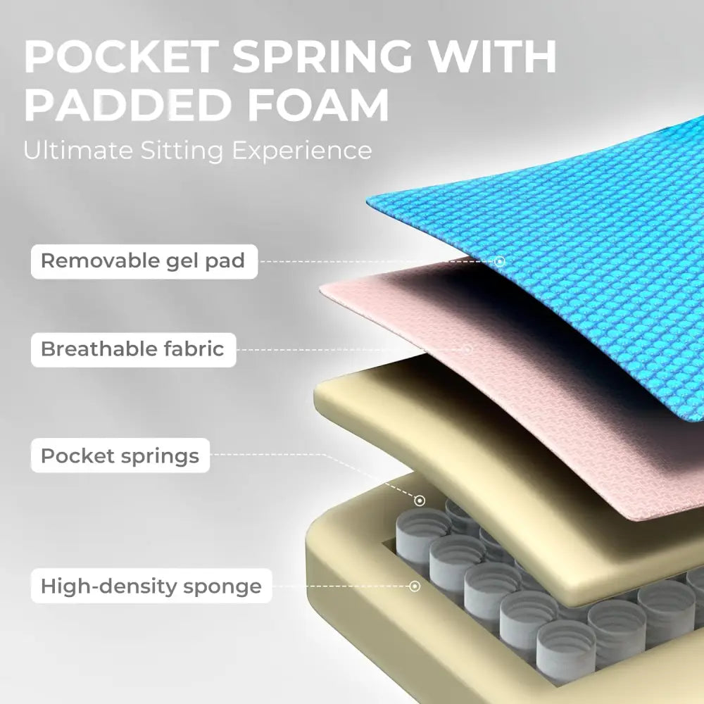 Gaming Chair Breathable Fabric - Ergonomic Seat with Lumbar Support & Massage Gel Pad Gaming Accessories