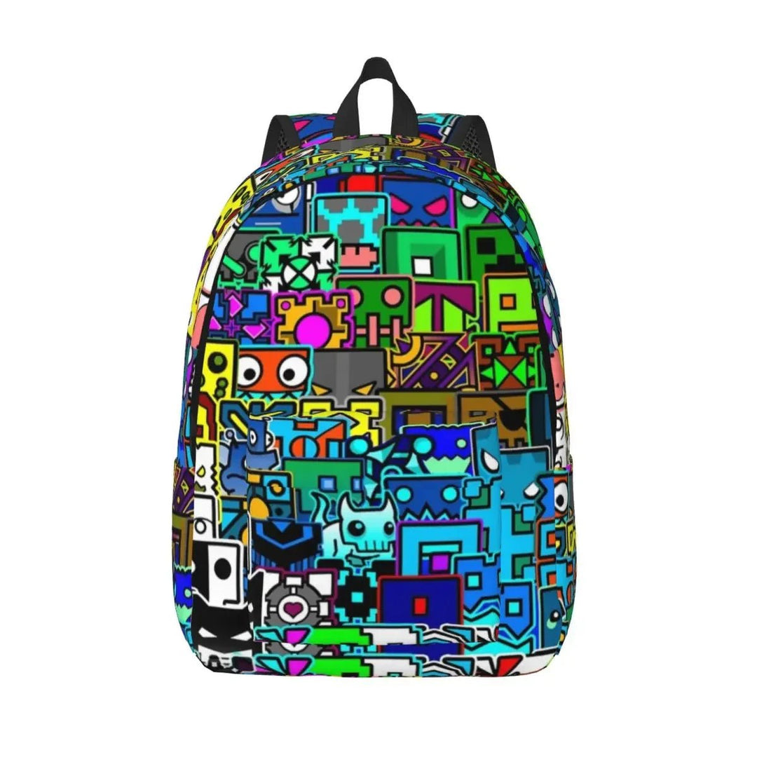 Cool Geometry Dash Cube Backpack for Gamers - Gapo Goods - Backpack