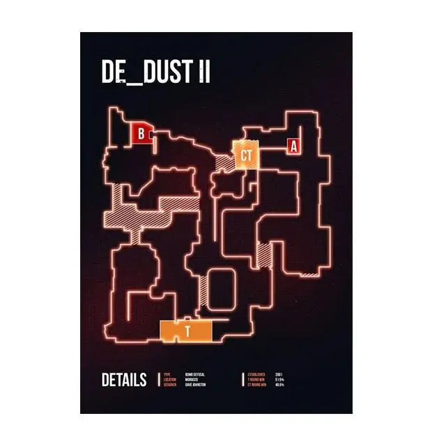 Counter - Strike Legends: CS GO Map Art Prints for Gamers - Gapo Goods - 