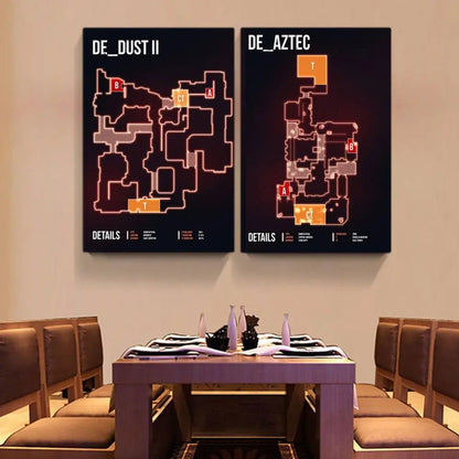 Counter - Strike Legends: CS GO Map Art Prints for Gamers - Gapo Goods - 