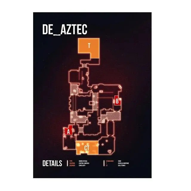 Counter - Strike Legends: CS GO Map Art Prints for Gamers - Gapo Goods - 