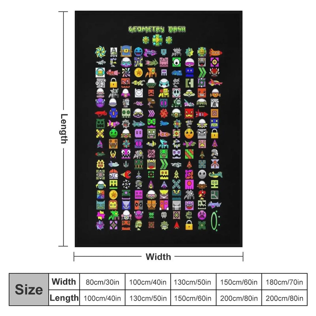 Cozy Geometry Dash Winter Throw Blanket - Gapo Goods - 