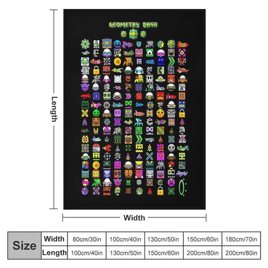 Cozy Geometry Dash Winter Throw Blanket - Gapo Goods - 