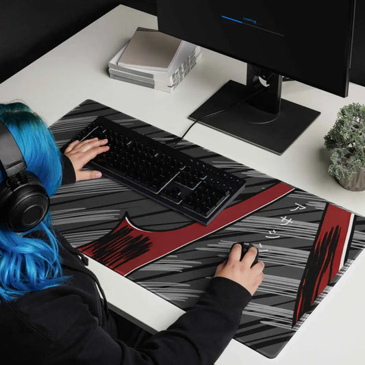 Crimson Shinobi Mousepad – Stealth Gaming Mat with Non Slip Rubber Base Grip 36″×18″ Mousepad