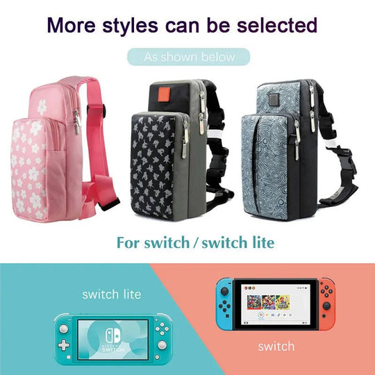 Crossbody Storage Chest Bag for Nintendo Switch OLED, Travel Carry Case, NS Lite Game Console Dock, Backpack Pouch, and Accessories - Gapo Goods - Backpack