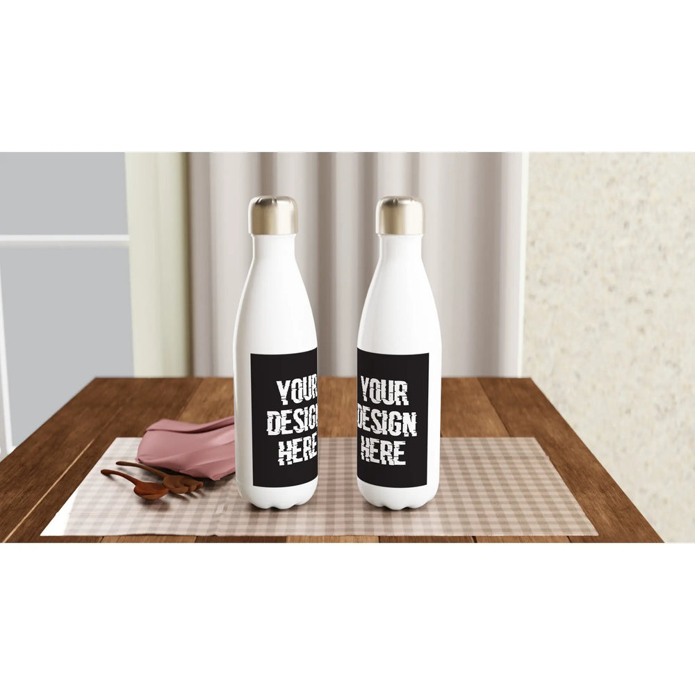 Custom White 17oz Stainless Steel Water Bottle - Gapo Goods - Print Material