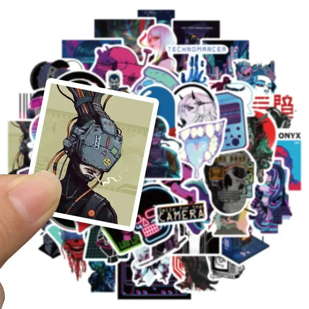 Cyberpunk Stickers – Cartoon Sticker Pack With Durable Vinyl & Vibrant Art Stickers