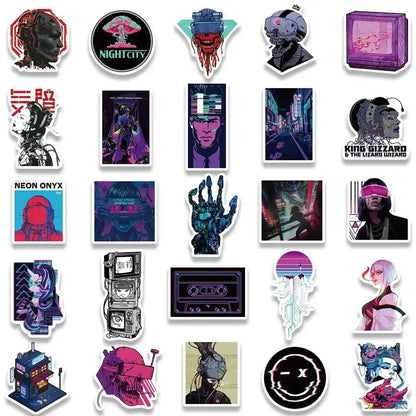 Cyberpunk Stickers – Cartoon Sticker Pack With Durable Vinyl & Vibrant Art Stickers
