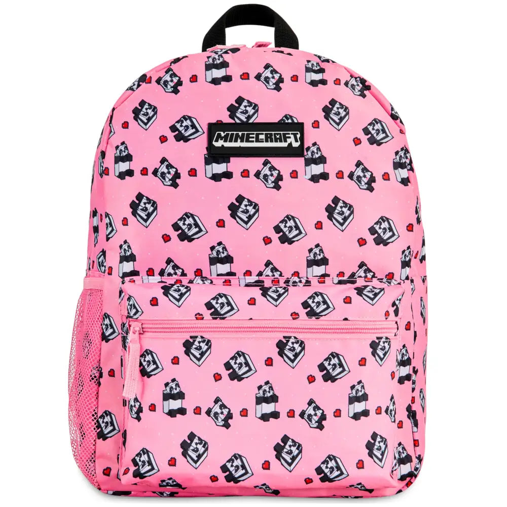 Minecraft Backpack for Boys Kids Teens Adjustable Straps Front Pocket Daypack Backpacks for Sports Gym School Gamer Gifts (Black)