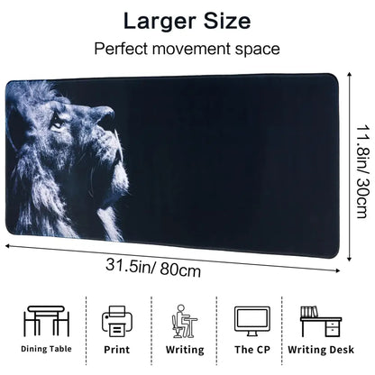 Gaming Mouse Pad Large 31.5 x 11.8in Topographic Keyboard Mousepad for Non-Slip Base and Stitched Edge, Extended Desk Pad XL Desk Mat (Black)