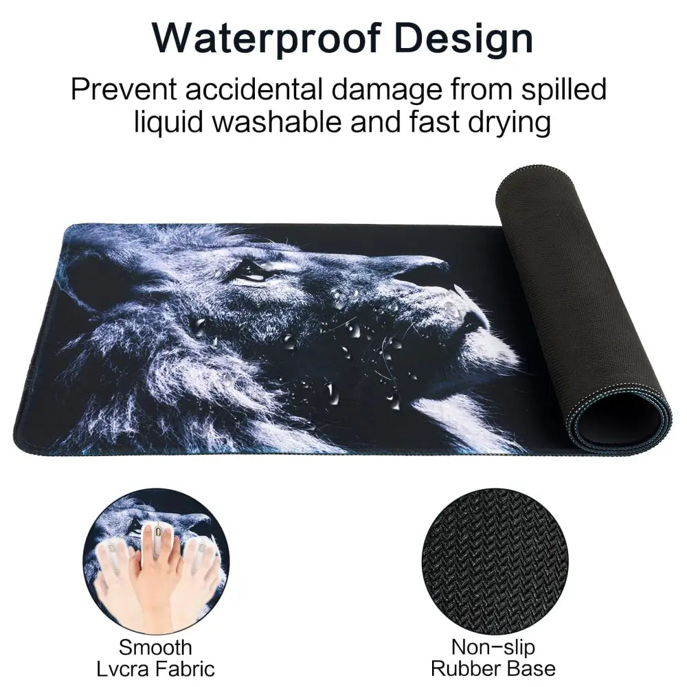 Gaming Mouse Pad Large 31.5 x 11.8in Topographic Keyboard Mousepad for Non-Slip Base and Stitched Edge, Extended Desk Pad XL Desk Mat (Black)