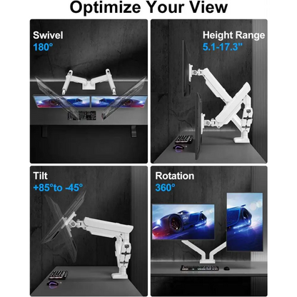 Dual Monitor Arm | Ergonomic Desk Mount for 22lbs Per Arm | VESA Compatible Monitor Desk Mount