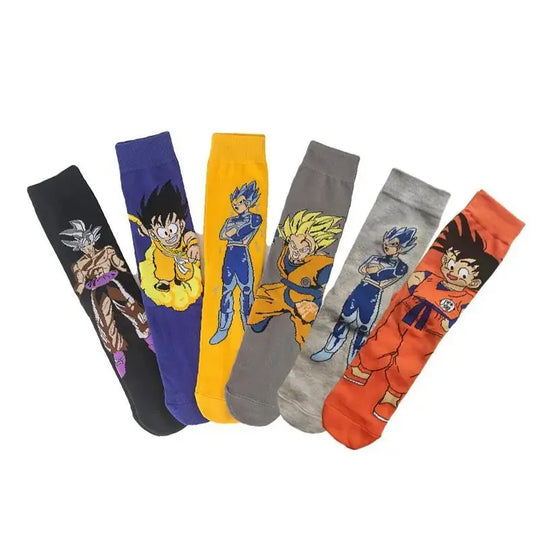 Dragon Ball Z Socks - Mens Cotton Anime Long Socks featuring Piccolo Vegeta Master Roshi and Torankusu Figures - Gapo Goods - Apparel