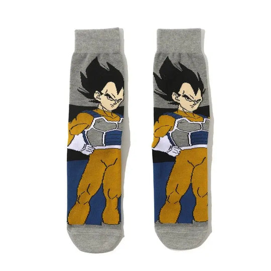 Dragon Ball Z Socks - Mens Cotton Anime Long Socks featuring Piccolo Vegeta Master Roshi and Torankusu Figures - Gapo Goods - Apparel