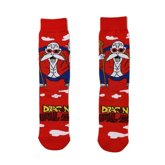 Dragon Ball Z Socks - Mens Cotton Anime Long Socks featuring Piccolo Vegeta Master Roshi and Torankusu Figures - Gapo Goods - Apparel