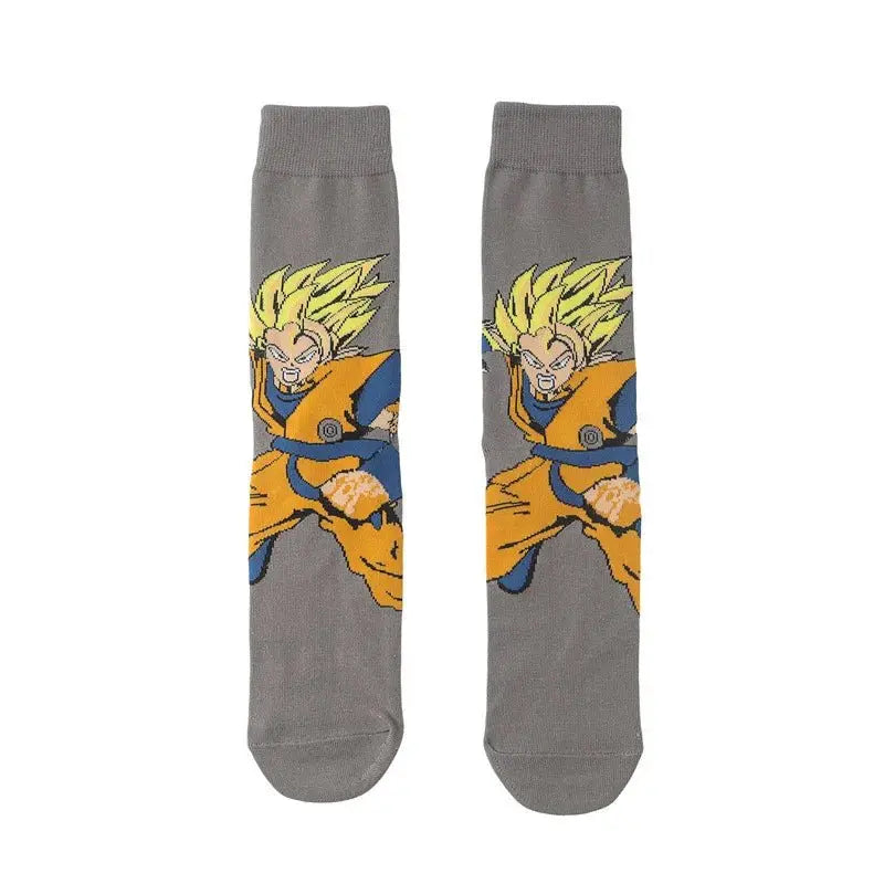 Dragon Ball Z Socks - Mens Cotton Anime Long Socks featuring Piccolo Vegeta Master Roshi and Torankusu Figures - Gapo Goods - Apparel