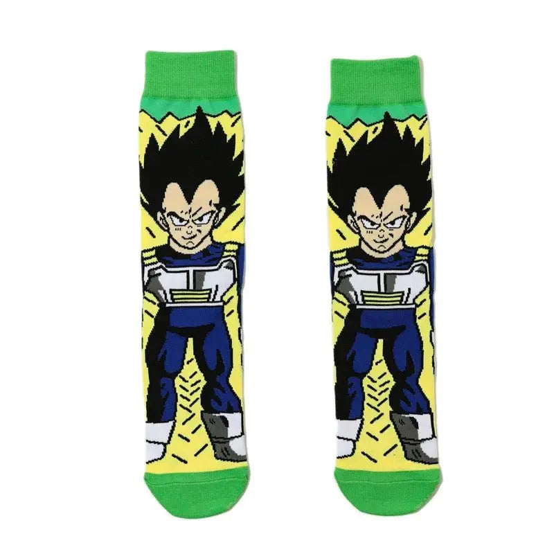 Dragon Ball Z Socks - Mens Cotton Anime Long Socks featuring Piccolo Vegeta Master Roshi and Torankusu Figures - Gapo Goods - Apparel