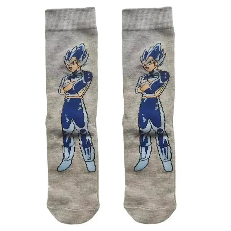 Dragon Ball Z Socks - Mens Cotton Anime Long Socks featuring Piccolo Vegeta Master Roshi and Torankusu Figures - Gapo Goods - Apparel