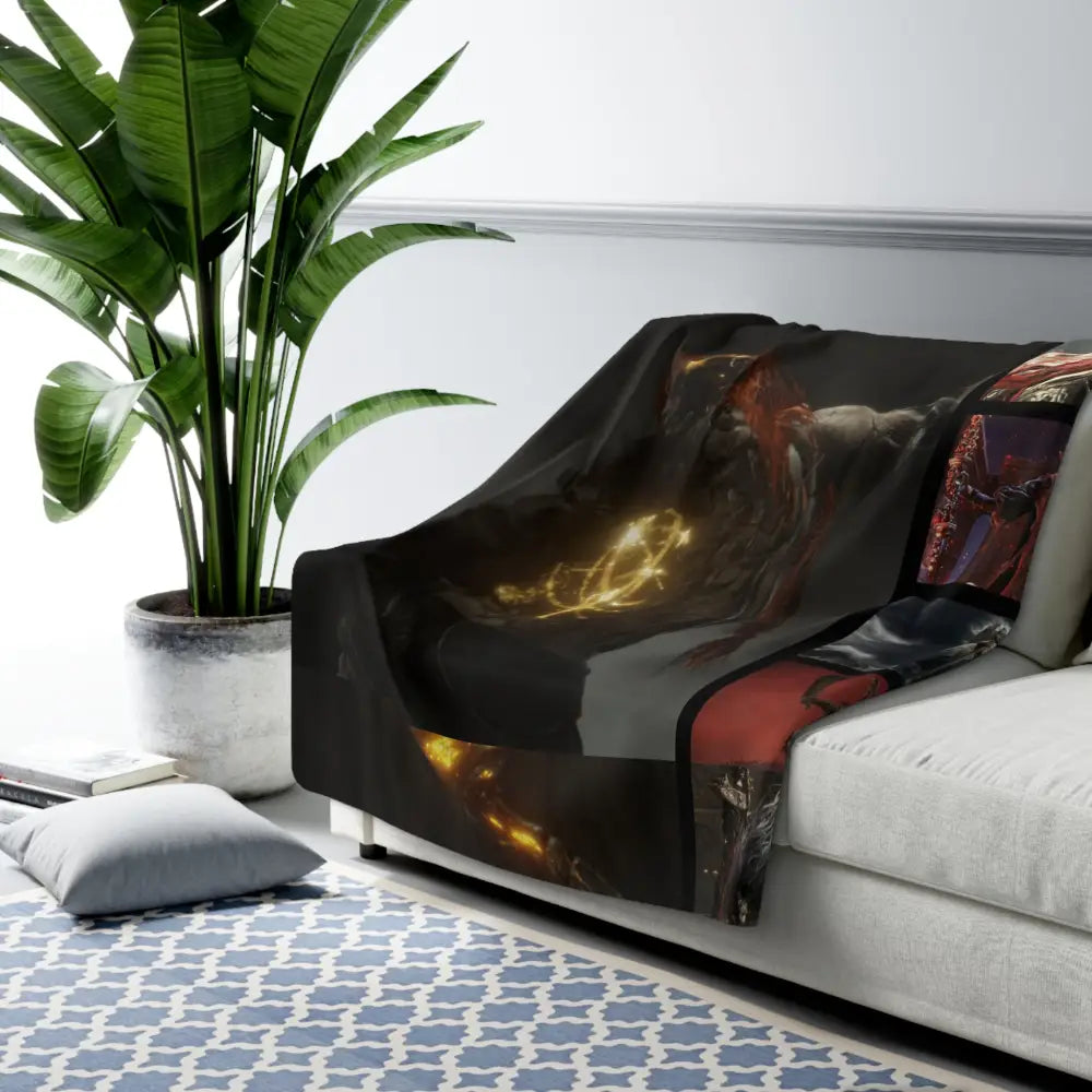 Epic Fantasy Sherpa Fleece Blanket for Your Inner Creature Comfort - 60’’ × 80’’ - Home Decor