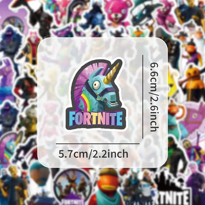 Fortnite Game Stickers - 50pcs PVC Decorative Gaming Sticker Set | Bandai Stickers