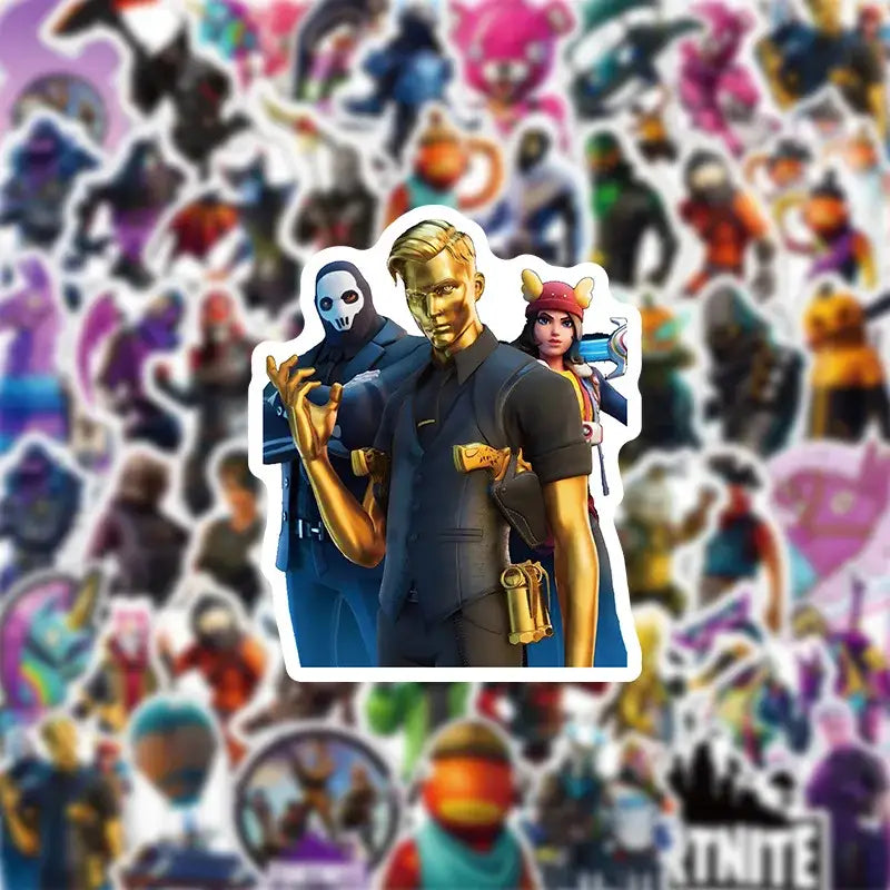 Fortnite Game Stickers - 50pcs PVC Decorative Gaming Sticker Set | Bandai Stickers