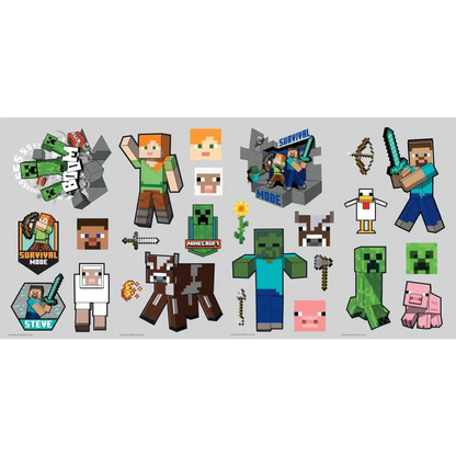 Minecraft Wall Decals - Peel And Stick Minecraft Character Stickers For Kids Room Stickers