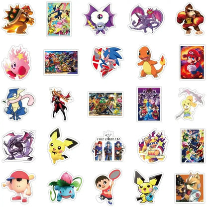 Super Smash Bros Stickers – Durable Vinyl Sticker Set with Colorful Nintendo Characters Paper products