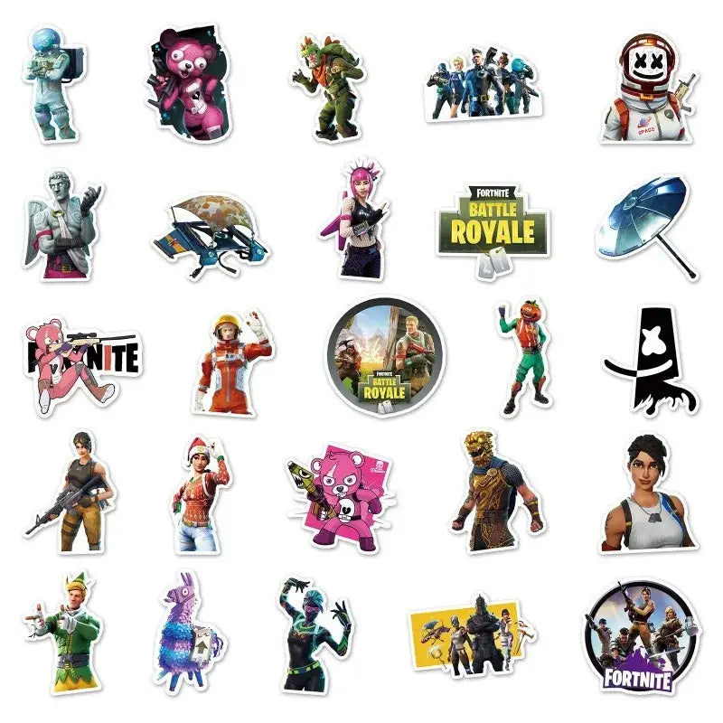 Fortnite Stickers - Premium Quality Gamer Decal Set | Vibrant Laptop & Water Bottle Stickers Stickers