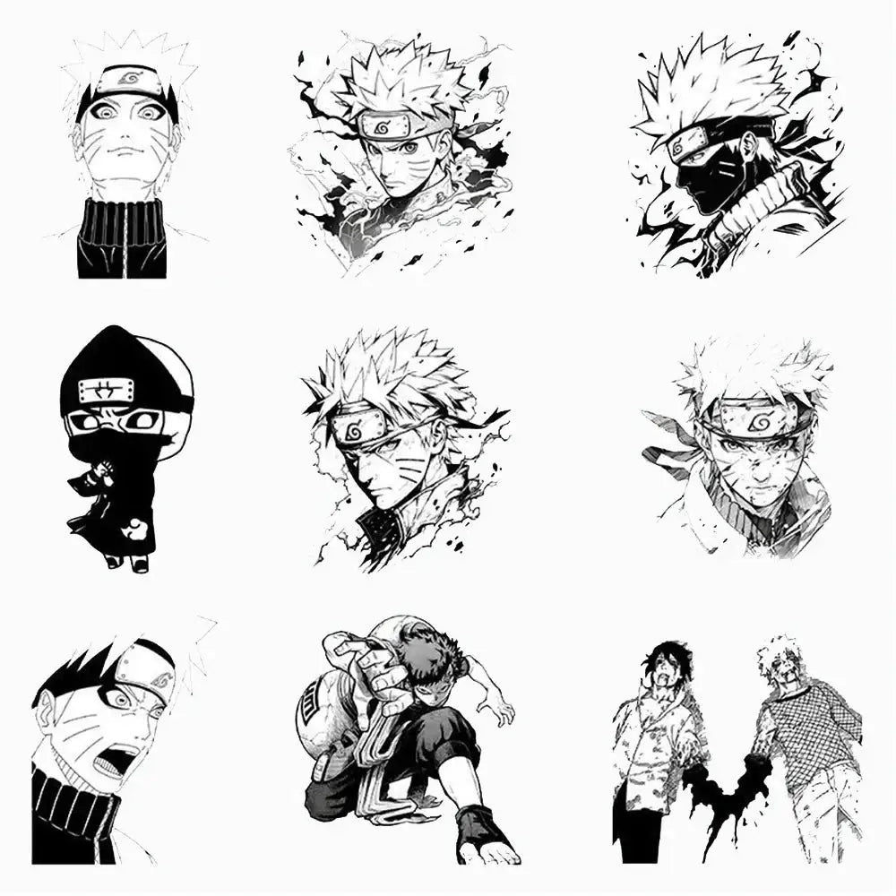 Naruto Stickers – Black and White Uzumaki Sticker Set | Cool Anime Decals Paper products