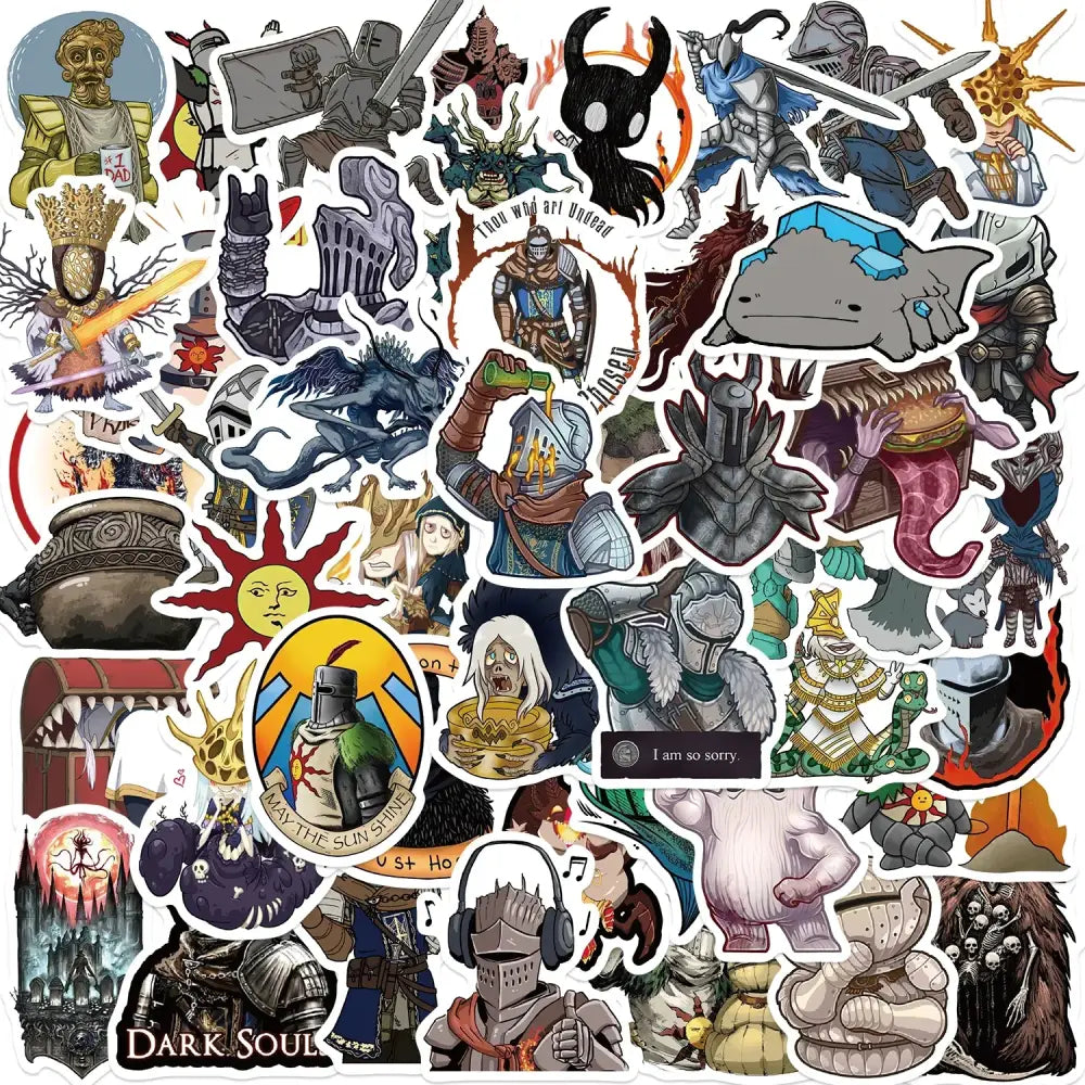 Dark Souls Stickers – 50PCS Waterproof Vinyl Decals | Durable Gaming Laptop Stickers 50PCS ALL Paper products