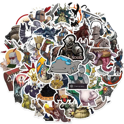 Dark Souls Stickers – 50PCS Waterproof Vinyl Decals | Durable Gaming Laptop Stickers Paper products