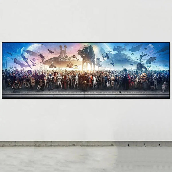 Star Wars Canvas Art – Iconic Characters Galactic Poster 40x50 cm Premium Print