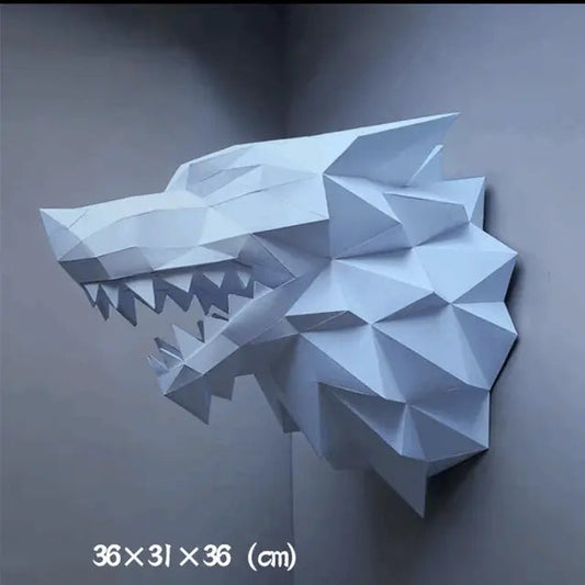 3D Dragon Puzzle - Red Dragon Head Model | Creative Paper Puzzle Gift for Adults & Kids Light blue