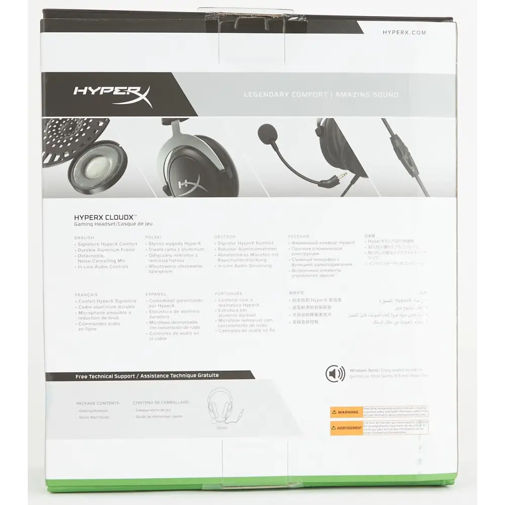 HyperX CloudX, Official Xbox Licensed Gaming Headset, Compatible with Xbox One and Series X|S, Memory Foam Ear Cushions, Detachable Noise-Cancelling Mic, in-line Audio Controls,Black/ Silver
