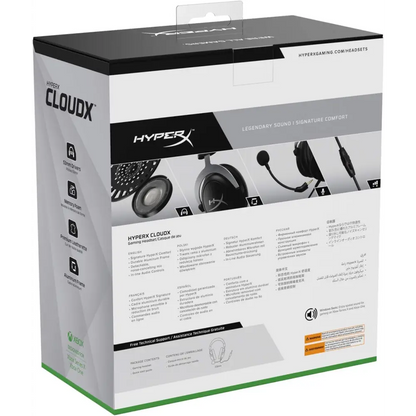 HyperX CloudX, Official Xbox Licensed Gaming Headset, Compatible with Xbox One and Series X|S, Memory Foam Ear Cushions, Detachable Noise-Cancelling Mic, in-line Audio Controls,Black/ Silver