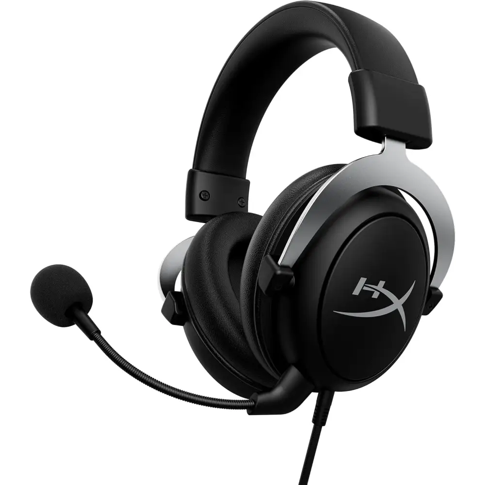 HyperX CloudX, Official Xbox Licensed Gaming Headset, Compatible with Xbox One and Series X|S, Memory Foam Ear Cushions, Detachable Noise-Cancelling Mic, in-line Audio Controls,Black/ Silver