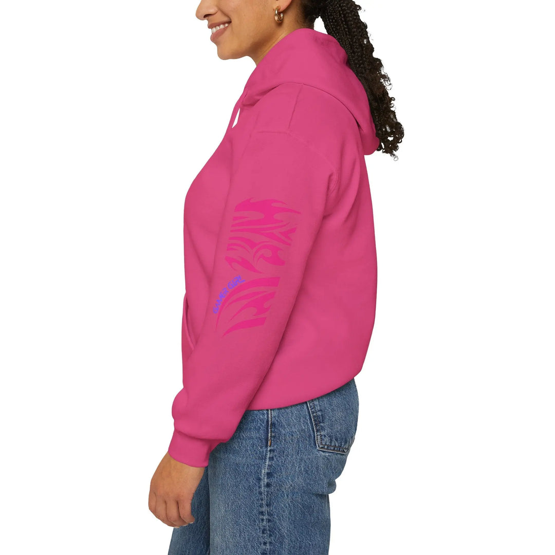 Gamer Girl Hoodie with sleeve printed Unisex Heavy Blend™ Hooded Sweatshirt - Gapo Goods - Hoodie