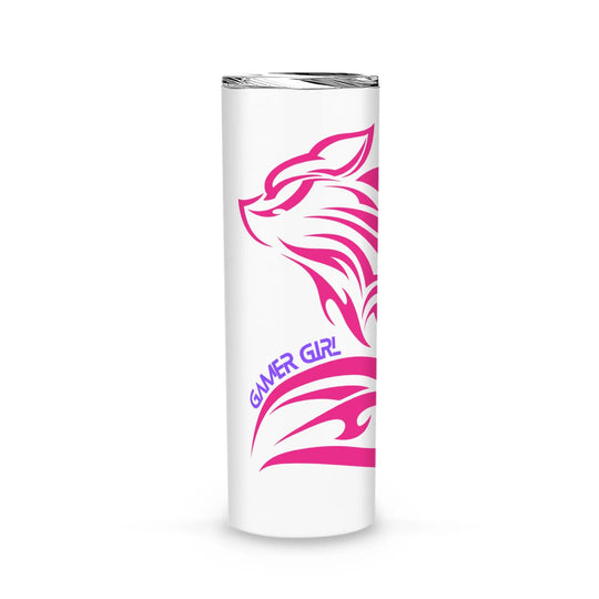 Gamer Girl Pink Fox - Custom Skinny Tumbler - Gapo Goods - Tumbler