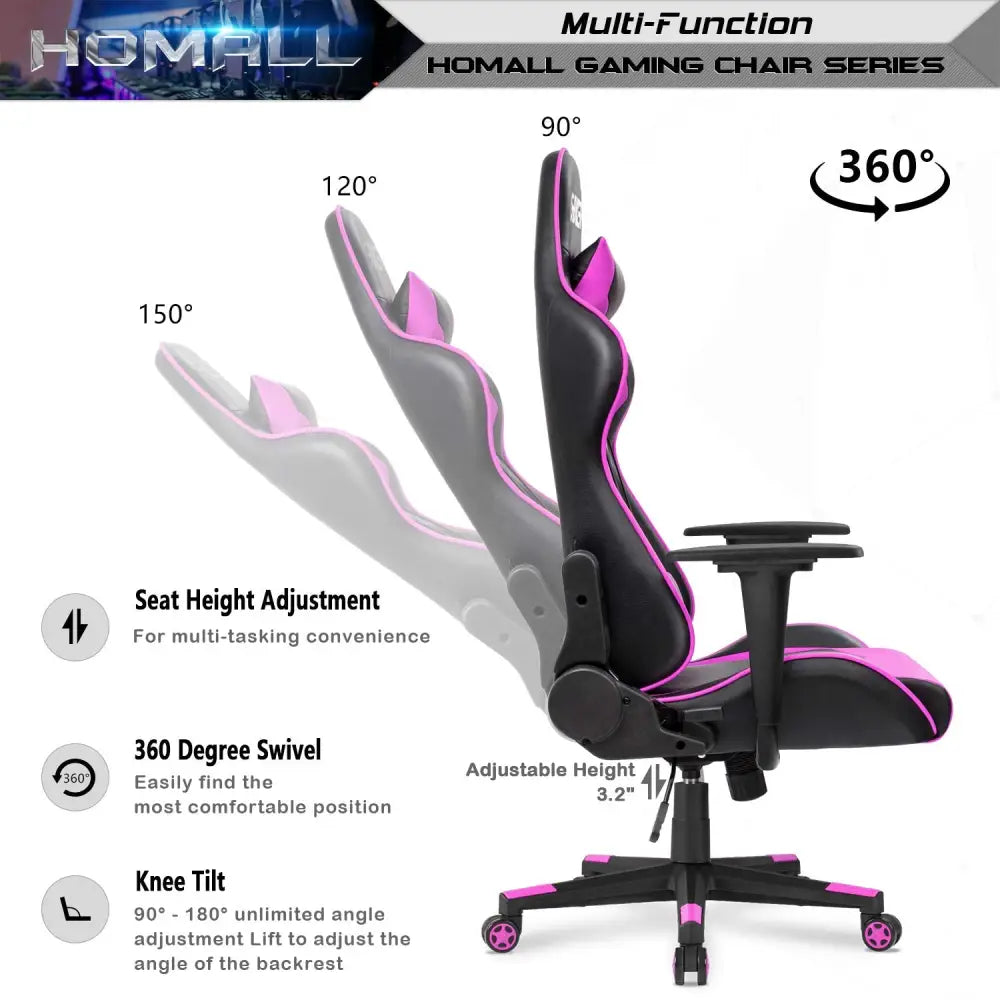 Homall Gaming Chair – Ergonomic Computer Chair with Lumbar Support & Headrest Pillow Gaming Accessories