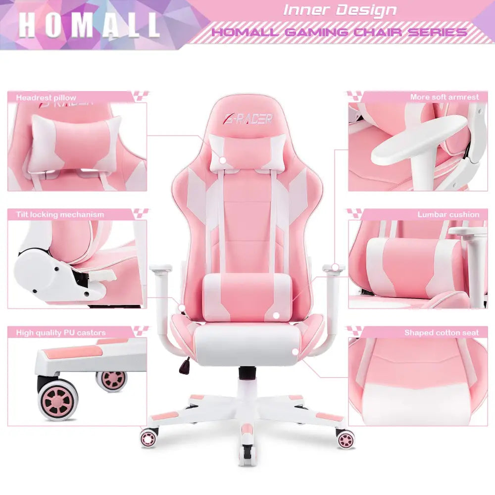 Homall Gaming Chair – Ergonomic Computer Chair with Lumbar Support & Headrest Pillow Gaming Accessories
