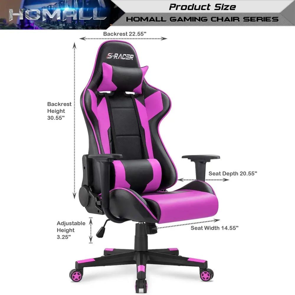 Homall Gaming Chair – Ergonomic Computer Chair with Lumbar Support & Headrest Pillow Gaming Accessories