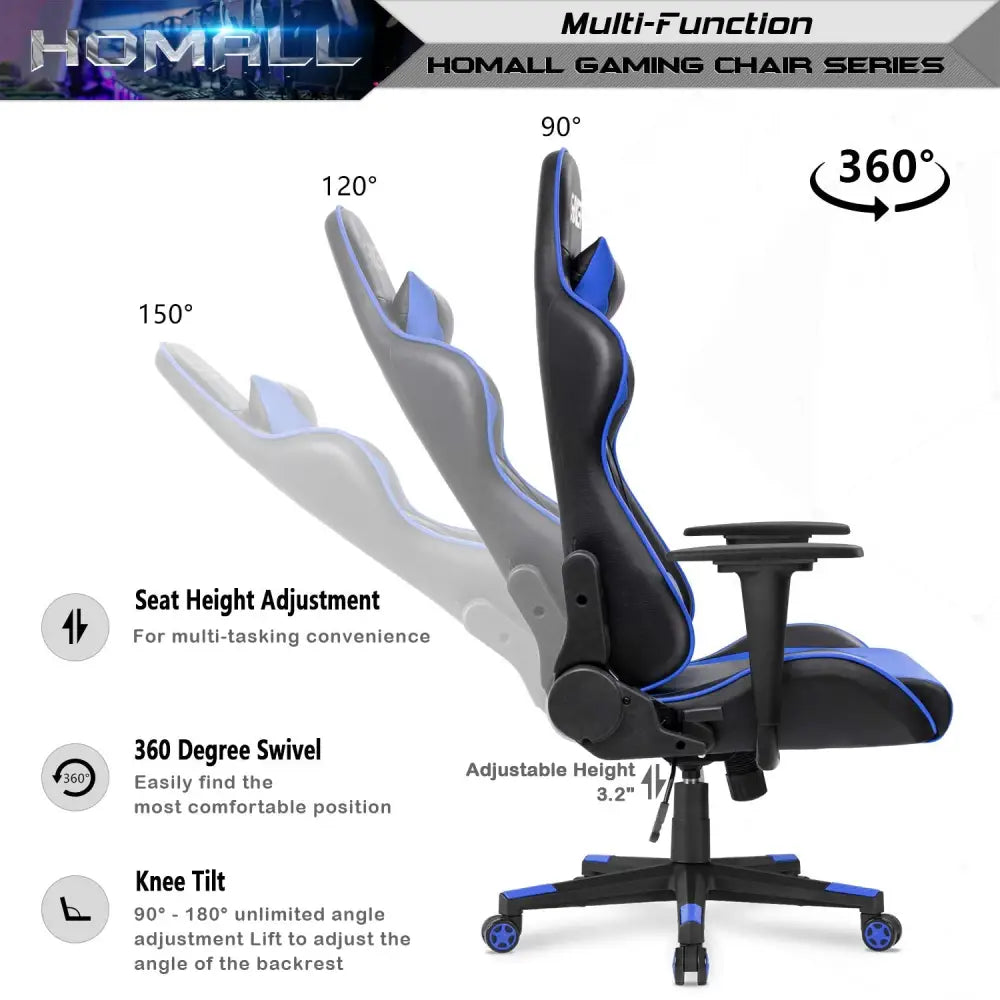 Homall Gaming Chair – Ergonomic Computer Chair with Lumbar Support & Headrest Pillow Gaming Accessories
