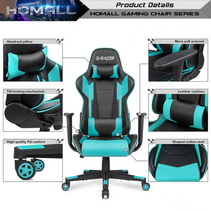 Homall Gaming Chair – Ergonomic Computer Chair with Lumbar Support & Headrest Pillow Gaming Accessories