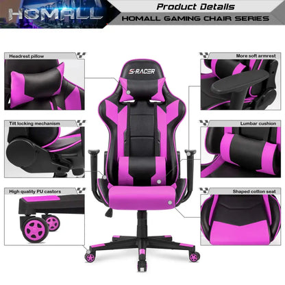 Homall Gaming Chair – Ergonomic Computer Chair with Lumbar Support & Headrest Pillow Gaming Accessories