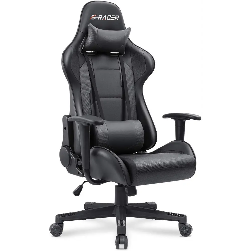 Homall Gaming Chair – Ergonomic Computer Chair with Lumbar Support & Headrest Pillow Dark Black Gaming Accessories