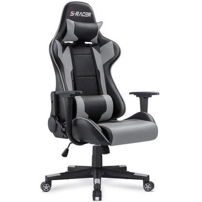 Homall Gaming Chair – Ergonomic Computer Chair with Lumbar Support & Headrest Pillow Grey Gaming Accessories