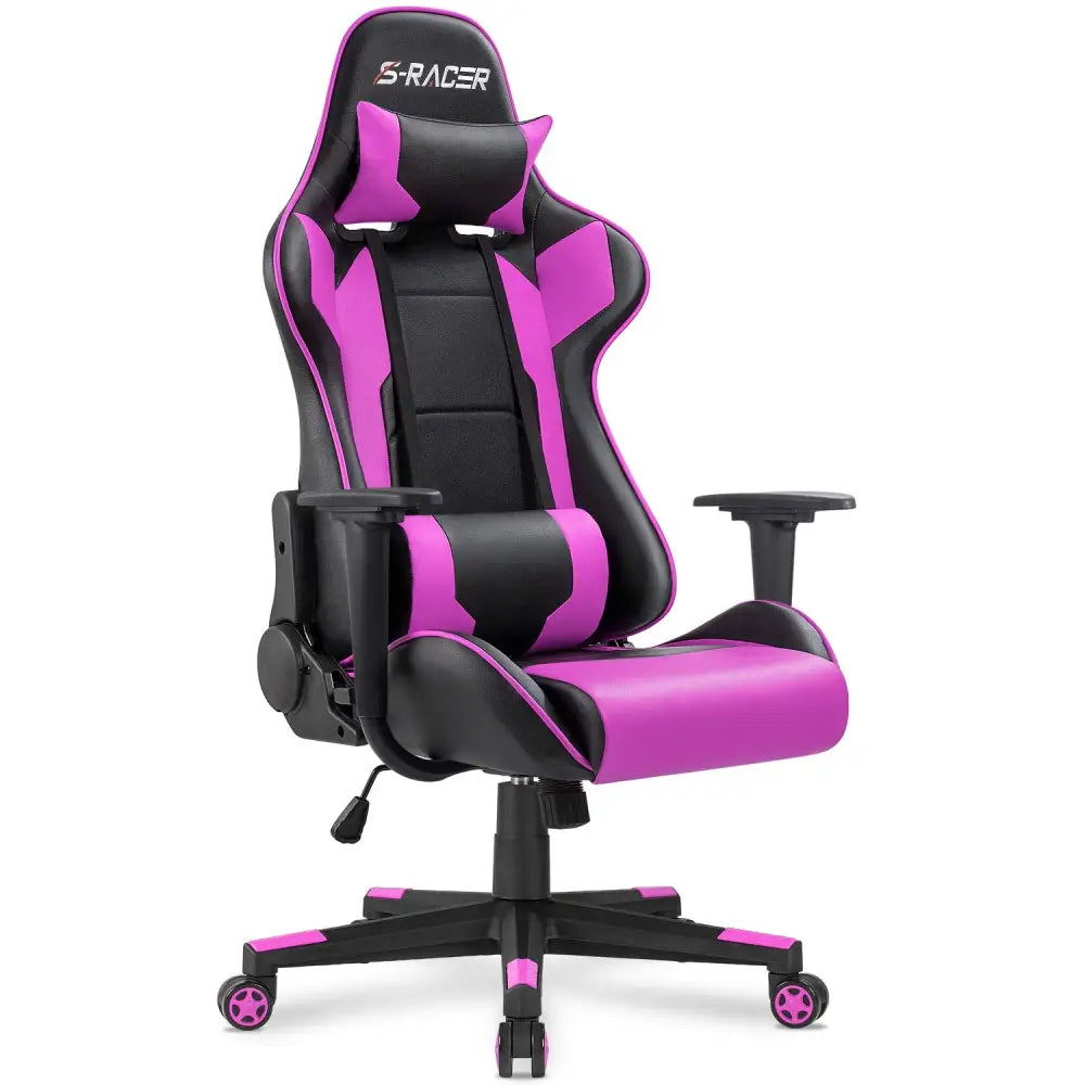 Homall Gaming Chair – Ergonomic Computer Chair with Lumbar Support & Headrest Pillow Purple Gaming Accessories